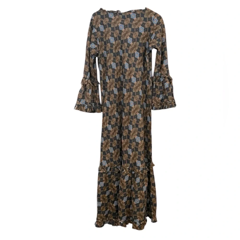ONE SEASON AUSTRALIA TANZANIA LONG SLEEVE MAXI DRESS GREAT COND SIZE LARGE - Picture 6 of 9